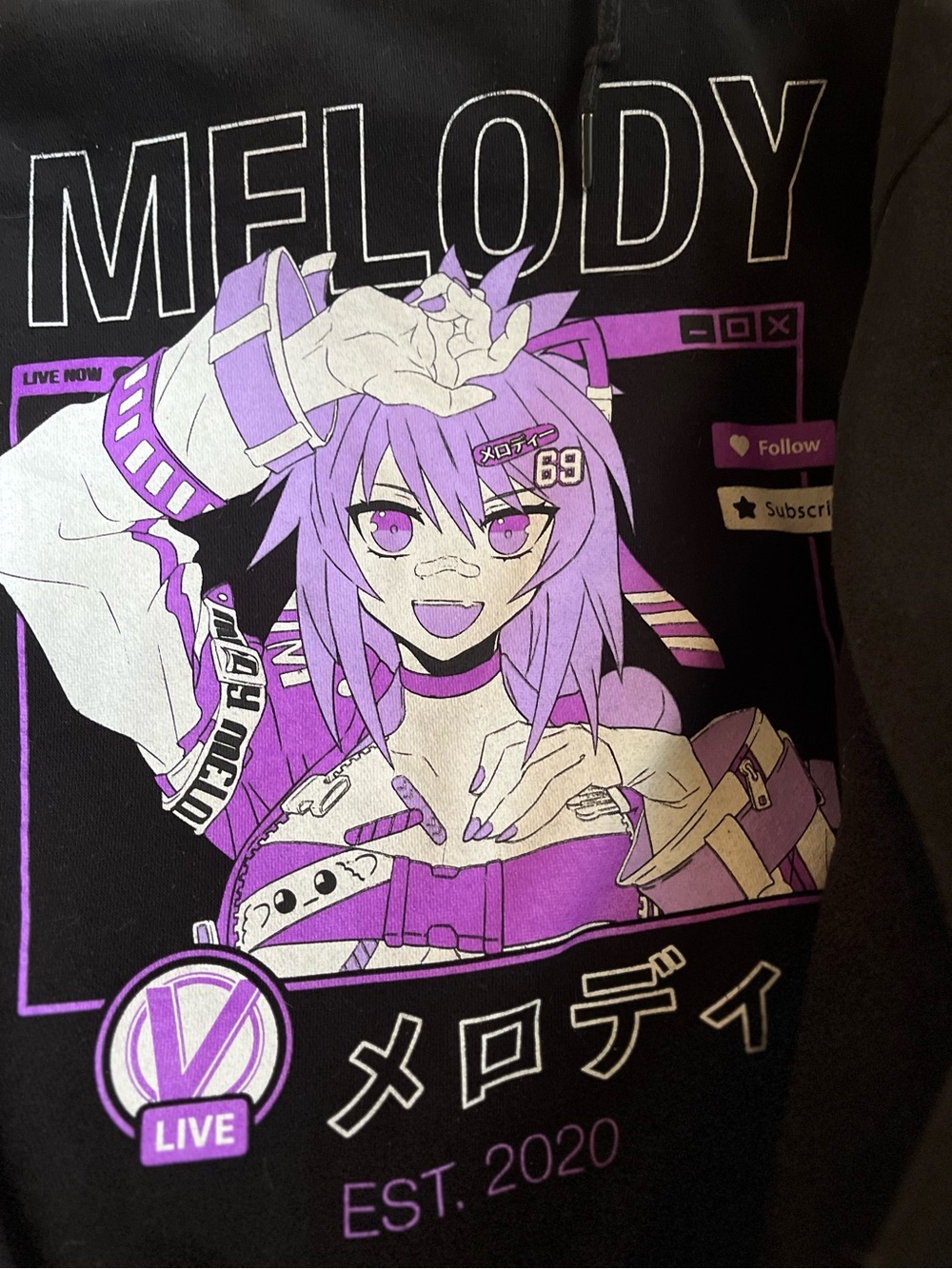 Projekt Melody *VTuber*VShojo*Rare*Merch*Streamer*Anime*M*Hoodie